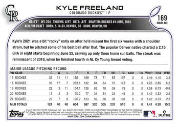 2022 Topps #169 Kyle Freeland Back