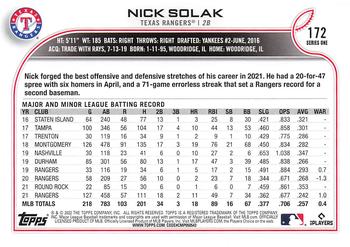 2022 Topps #172 Nick Solak Back