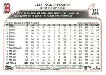 2022 Topps #182 J.D. Martinez Back