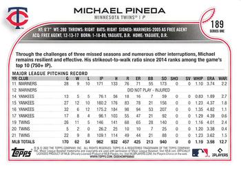 2022 Topps #189 Michael Pineda Back