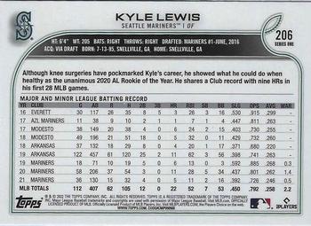 2022 Topps #206 Kyle Lewis Back