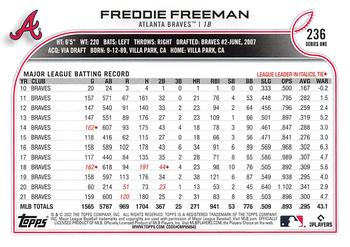 2022 Topps #236 Freddie Freeman Back