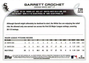 2022 Topps #239 Garrett Crochet Back