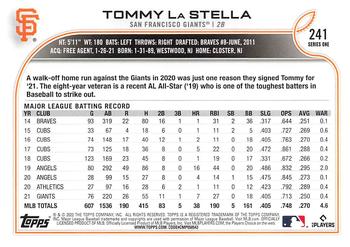 2022 Topps #241 Tommy La Stella Back