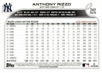2022 Topps #242 Anthony Rizzo Back