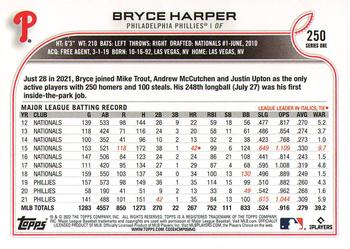 2022 Topps #250 Bryce Harper Back