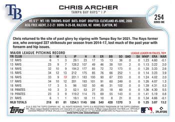 2022 Topps #254 Chris Archer Back