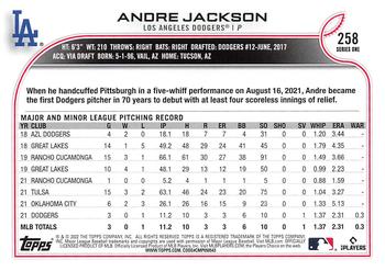 2022 Topps #258 Andre Jackson Back