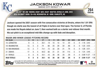 2022 Topps #264 Jackson Kowar Back