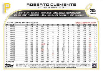2022 Topps #285 Roberto Clemente Back