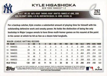 2022 Topps #292 Kyle Higashioka Back