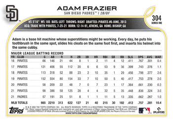 2022 Topps #304 Adam Frazier Back