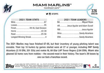 2022 Topps #326 Miami Marlins Back