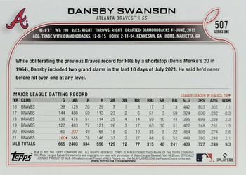 2022 Topps #507 Dansby Swanson Back