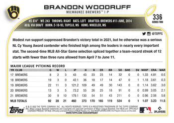 2022 Topps #336 Brandon Woodruff Back