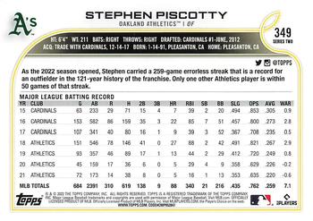 2022 Topps #349 Stephen Piscotty Back