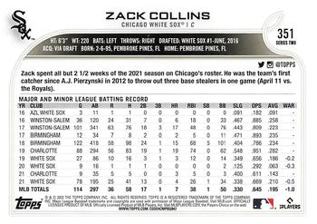 2022 Topps #351 Zack Collins Back