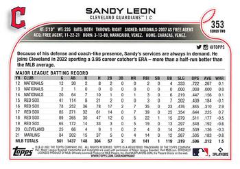 2022 Topps #353 Sandy Leon Back