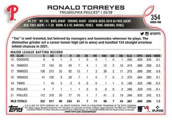 2022 Topps #354 Ronald Torreyes Back