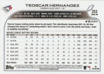 2022 Topps #355 Teoscar Hernandez Back