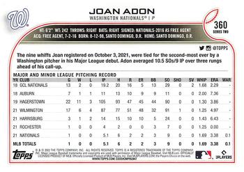 2022 Topps #360 Joan Adon Back