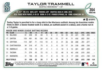 2022 Topps #364 Taylor Trammell Back
