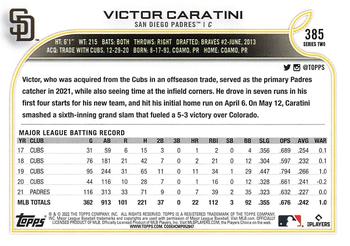 2022 Topps #385 Victor Caratini Back