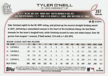 2022 Topps #397 Tyler O'Neill Back