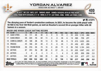 2022 Topps #400 Yordan Alvarez Back