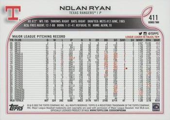 2022 Topps #411 Nolan Ryan Back