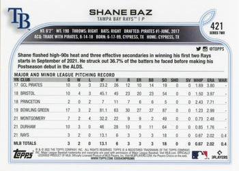 2022 Topps #421 Shane Baz Back