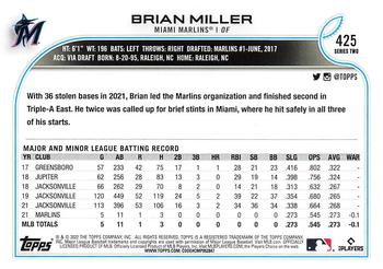 2022 Topps #425 Brian Miller Back