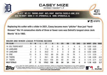 2022 Topps #431 Casey Mize Back