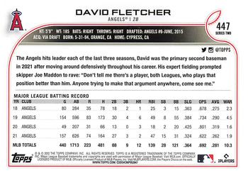 2022 Topps #447 David Fletcher Back
