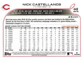 2022 Topps #448 Nick Castellanos Back