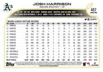 2022 Topps #457 Josh Harrison Back