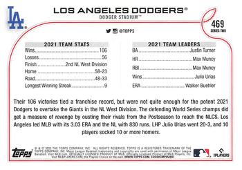2022 Topps #469 Los Angeles Dodgers Back