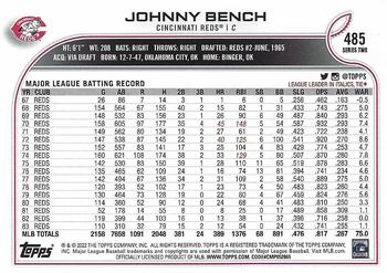 2022 Topps #485 Johnny Bench Back