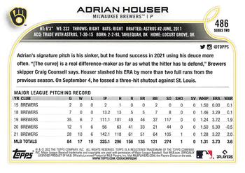 2022 Topps #486 Adrian Houser Back