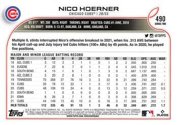 2022 Topps #490 Nico Hoerner Back