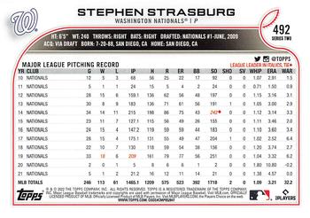 2022 Topps #492 Stephen Strasburg Back