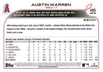 2022 Topps #495 Austin Warren Back