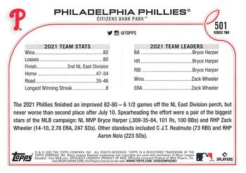 2022 Topps #501 Philadelphia Phillies Back