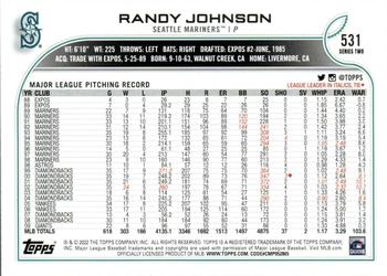 2022 Topps #531 Randy Johnson Back