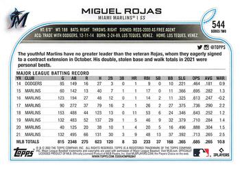 2022 Topps #544 Miguel Rojas Back