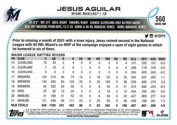 2022 Topps #560 Jesus Aguilar Back