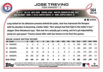 2022 Topps #564 Jose Trevino Back