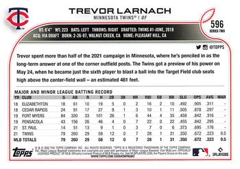 2022 Topps #596 Trevor Larnach Back