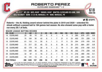 2022 Topps #618 Roberto Perez Back