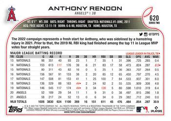 2022 Topps #620 Anthony Rendon Back